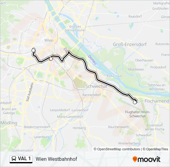 VAL 1 Bus Line Map