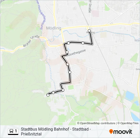 1 Bus Line Map