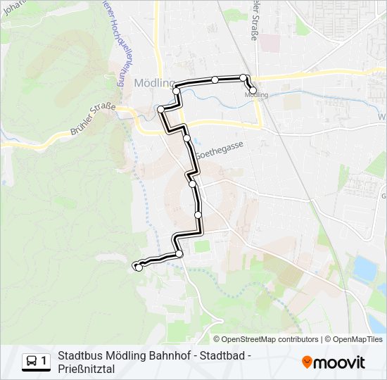 1 Bus Line Map
