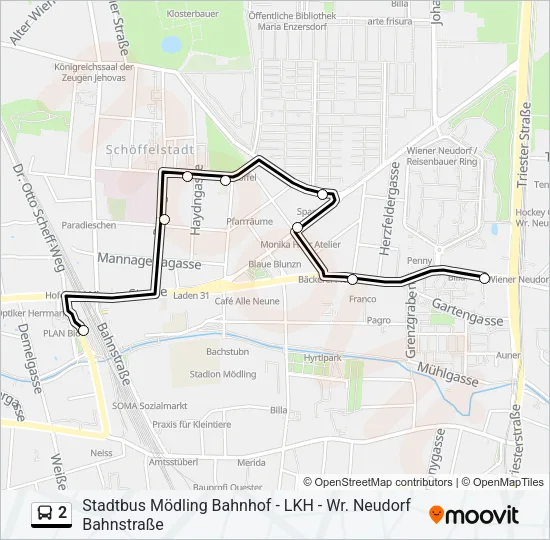 2 Bus Line Map