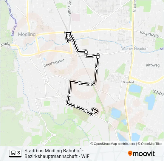 3 Bus Line Map
