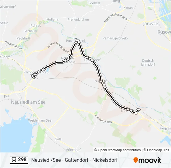 298 Bus Line Map