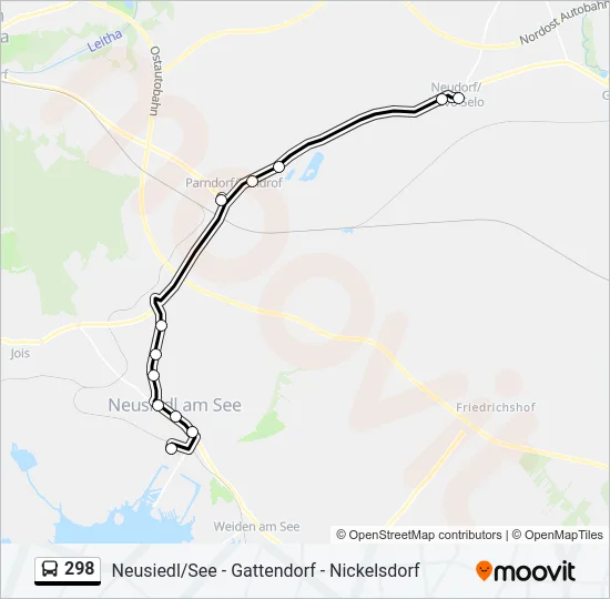 298 Bus Line Map