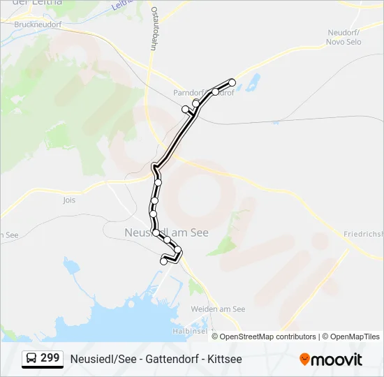 299 Bus Line Map