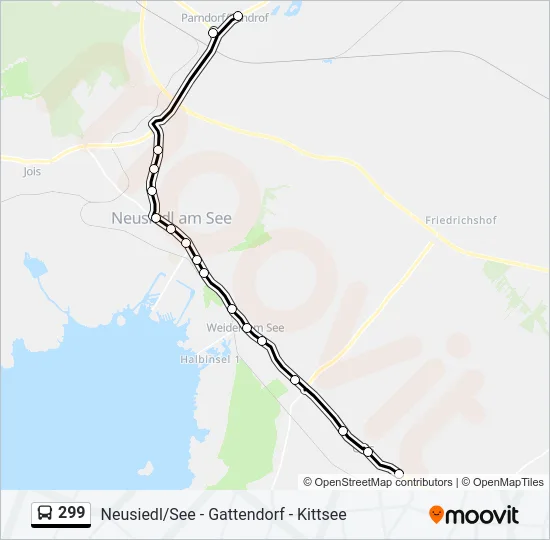 299 Bus Line Map