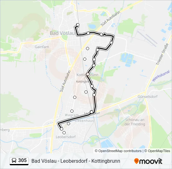 305 Bus Line Map
