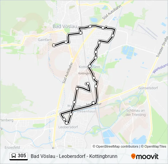 305 Bus Line Map