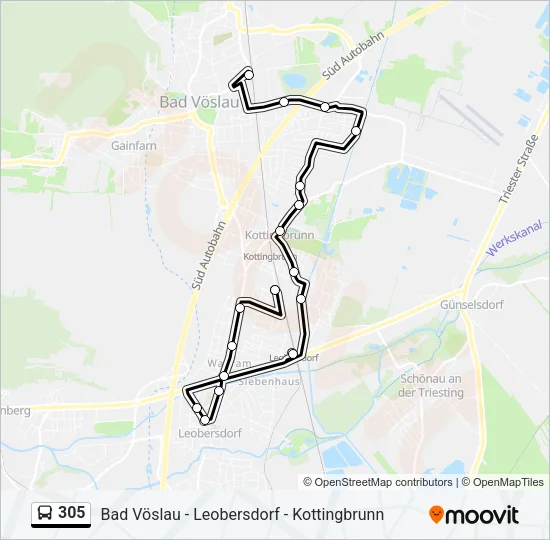 305 Bus Line Map