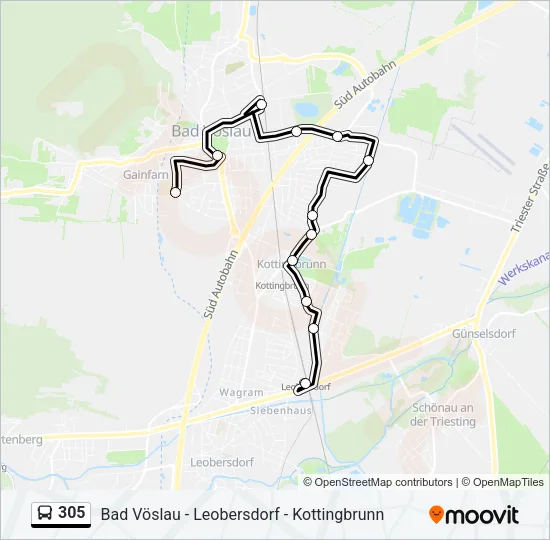 305 Bus Line Map