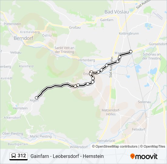 Buslinie 312 Karte