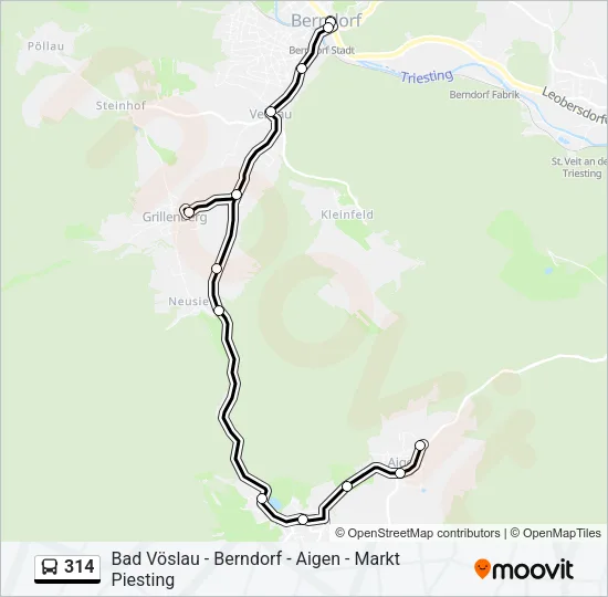 314 Bus Line Map