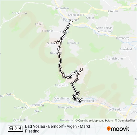 314 Bus Line Map