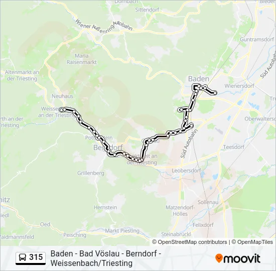 315 Bus Line Map