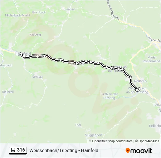 316 Bus Line Map