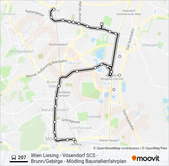207 Bus Line Map