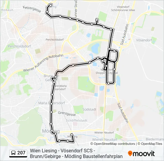 207 Bus Line Map
