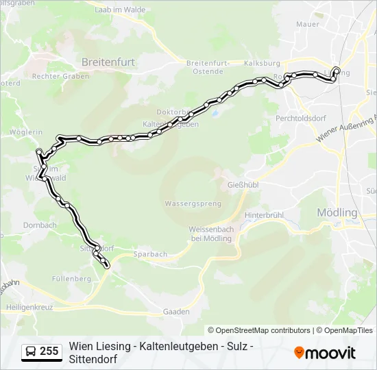 255 Bus Line Map