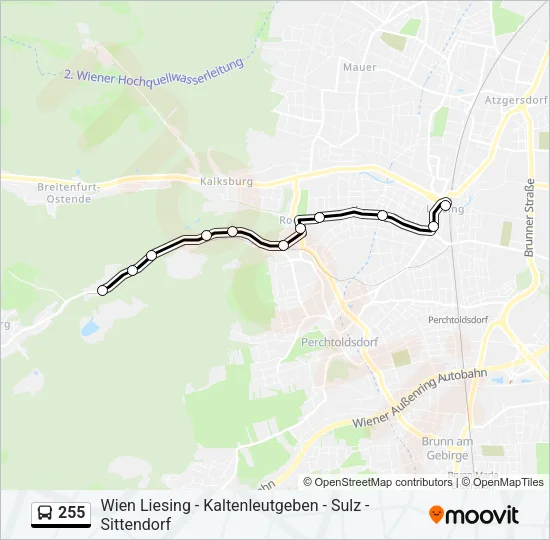 255 Bus Line Map