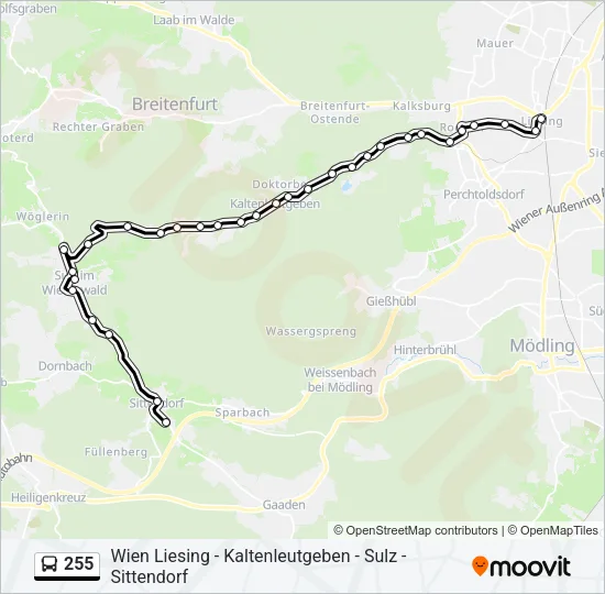 255 Bus Line Map