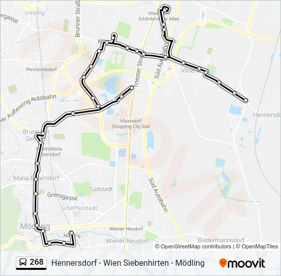 268 Bus Line Map