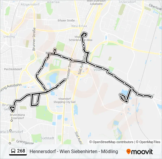 268 Bus Line Map