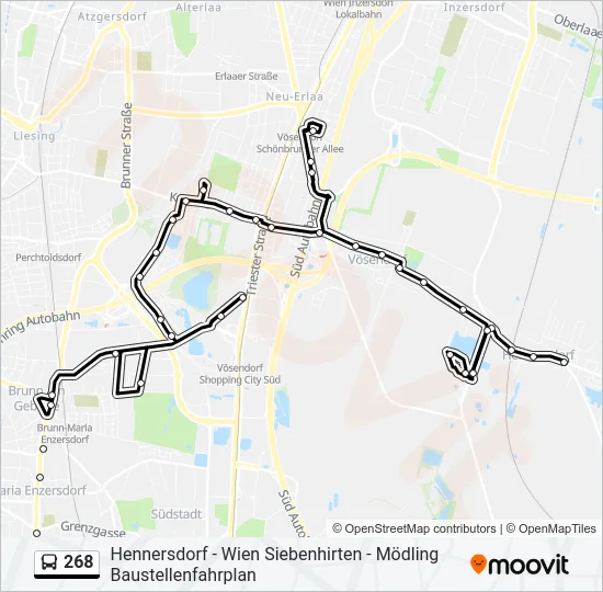 268 Bus Line Map