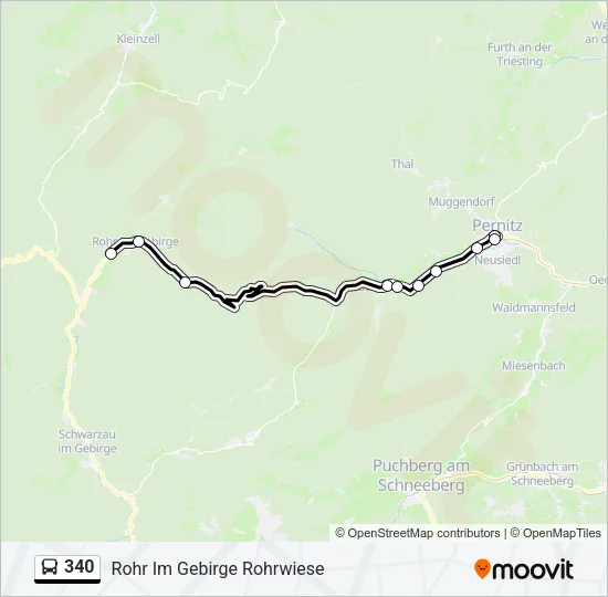 340 Bus Line Map