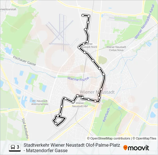 3 Bus Line Map
