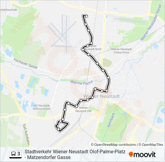 3 Bus Line Map