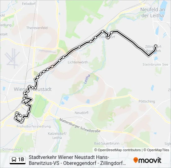 1B Bus Line Map