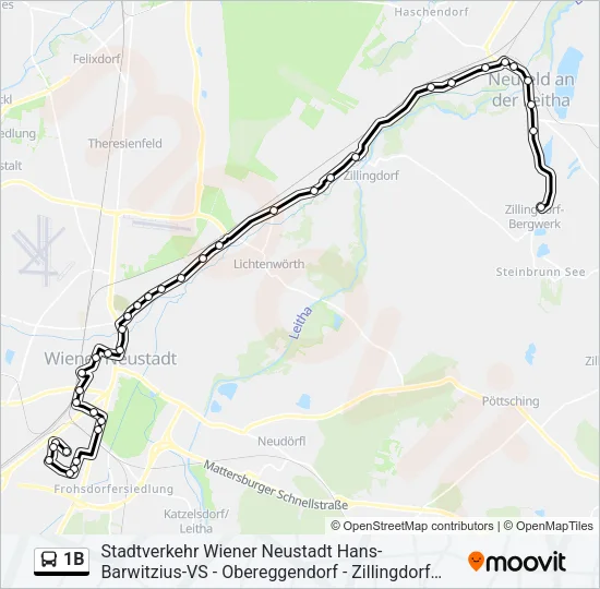 1B Bus Line Map