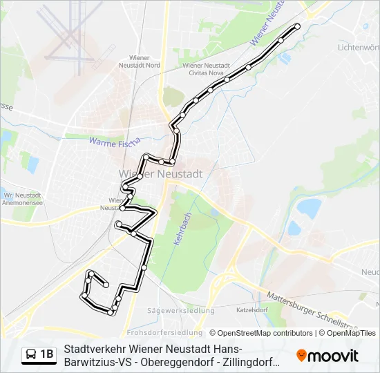 1B Bus Line Map