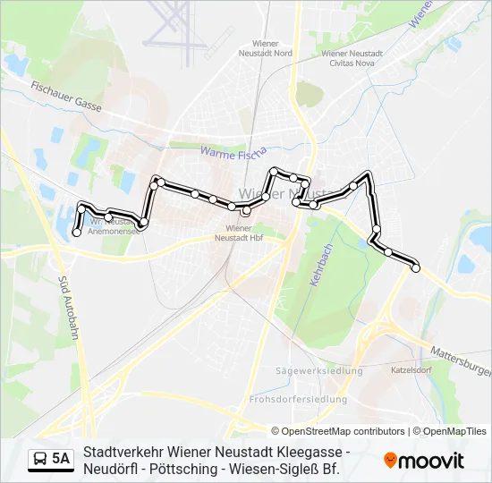 5A Bus Line Map