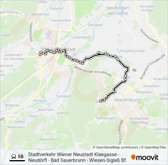 5B Bus Line Map