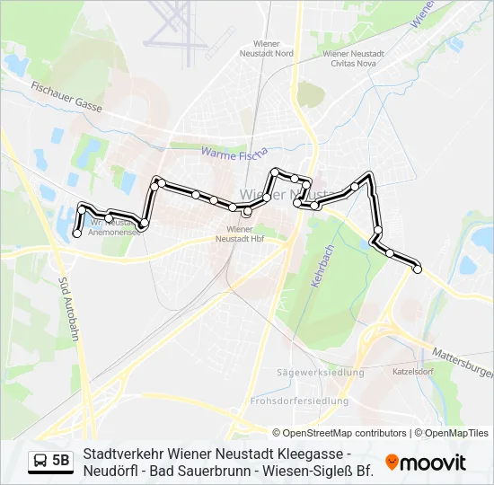 5B Bus Line Map