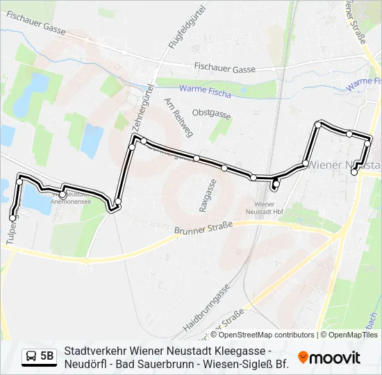 5B Bus Line Map