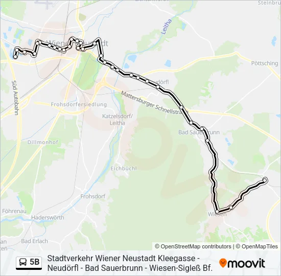 5B Bus Line Map