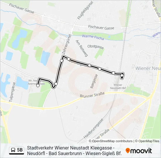 5B Bus Line Map