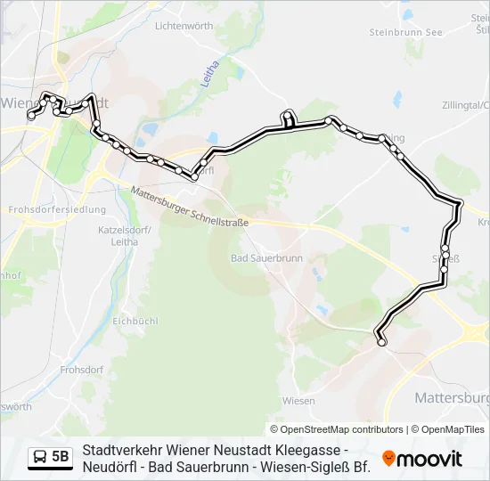 5B Bus Line Map