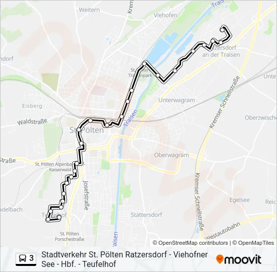 3 Bus Line Map