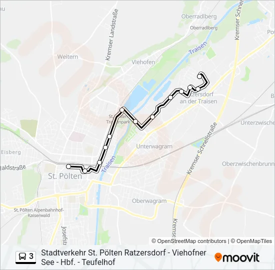 3 Bus Line Map
