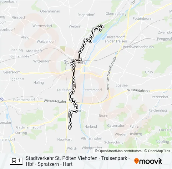 1 Bus Line Map