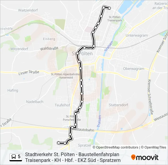 5 Bus Line Map