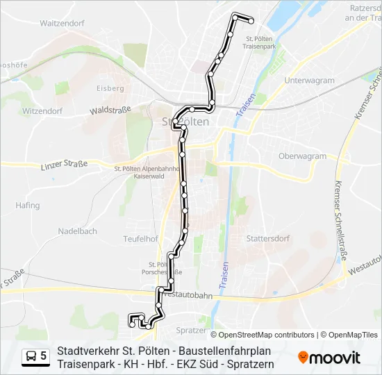5 Bus Line Map