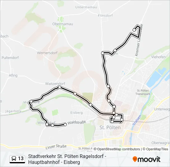 13 Bus Line Map