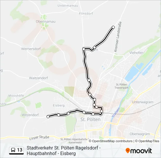 13 Bus Line Map