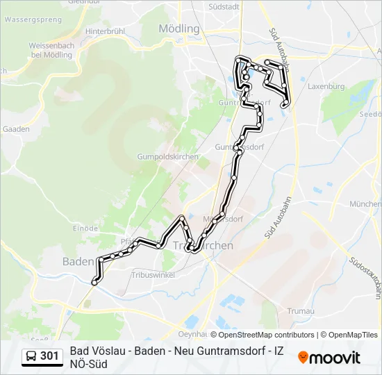 301 Bus Line Map
