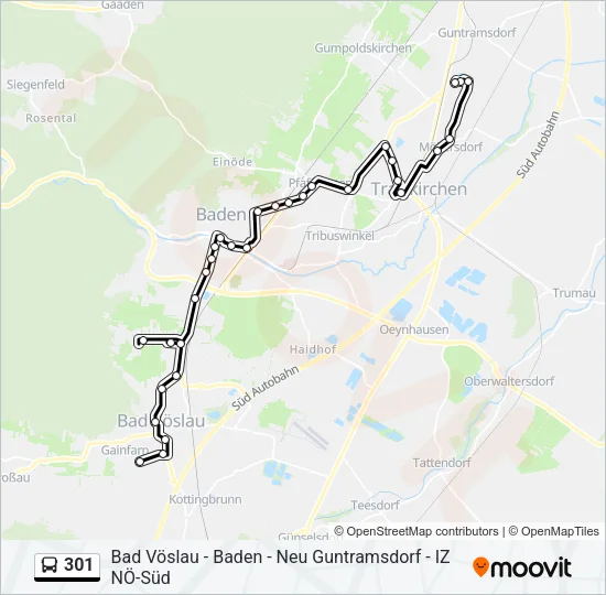 301 Bus Line Map