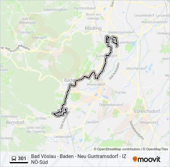 301 Bus Line Map