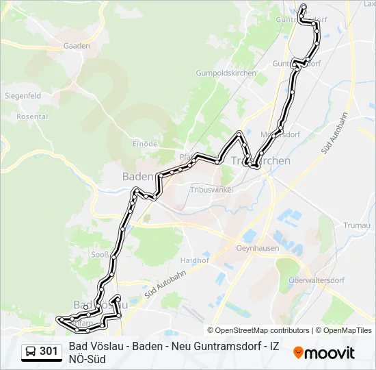 301 Bus Line Map